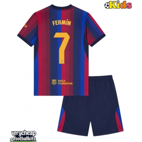 Barcelona Fermin Lopez #7 Replica Home Minikit 2026-27 Short Sleeve (+ pants)